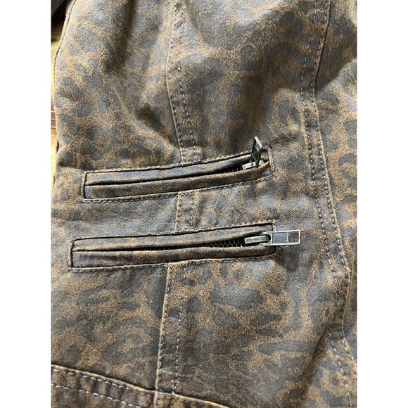 Kut From‎ The Kloth Women Faux Suede Size Medium Zip Jacket Leopard Print Preppy - Picture 13 of 16